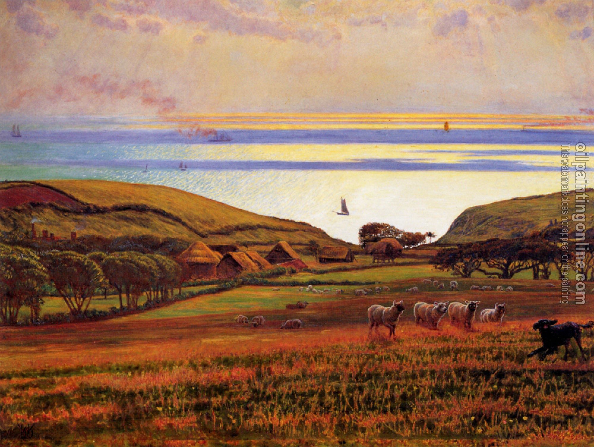 Hunt, William Holman - Fairlight Downs Sunlight on the Sea